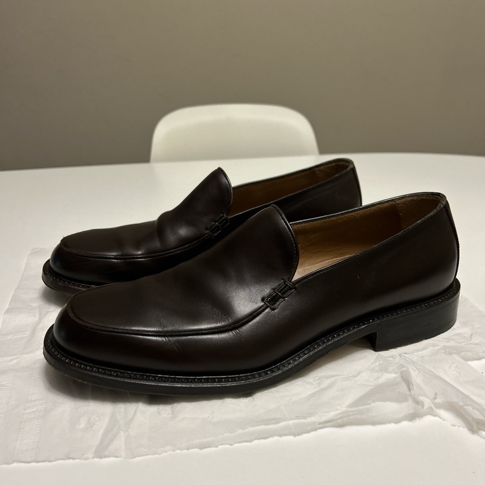 Mens Varda Brown leather loafers size 11 with a classic style. Italian leather - Picture 2 of 11